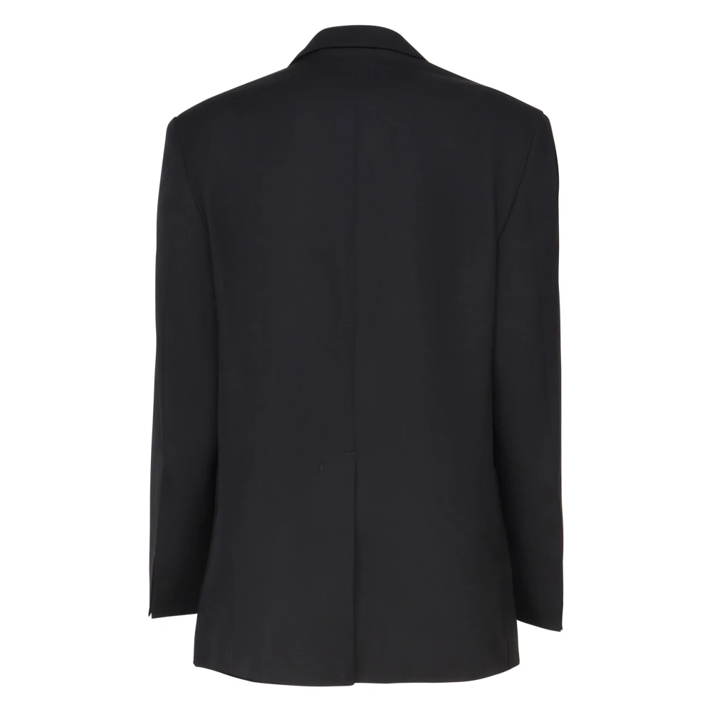 Jacquemus Zwarte Wollen Jas Klassieke Stijl Black Dames