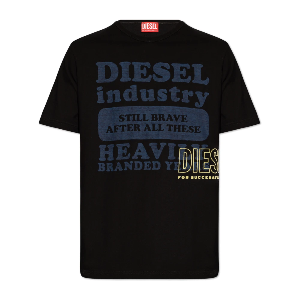 Diesel T-Just-N9 bedrukt T-shirt Black Heren