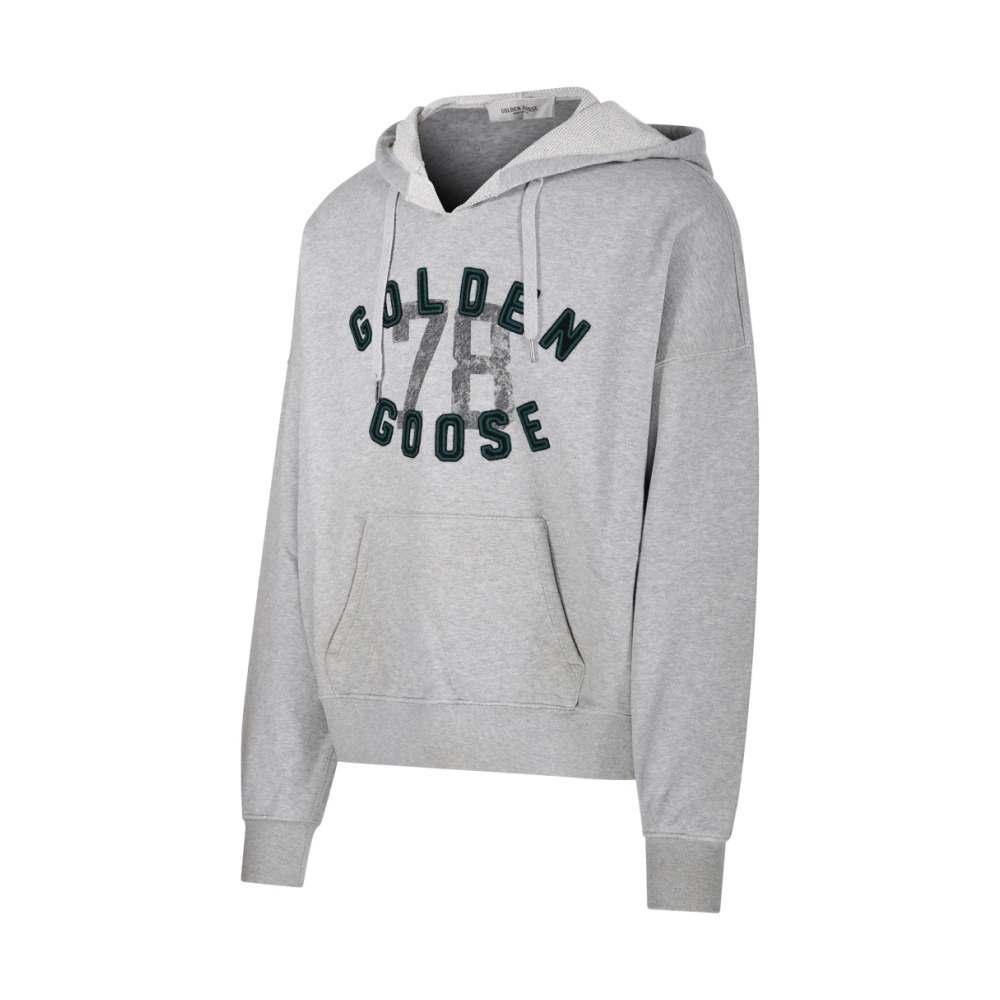 Golden Goose Vintage Ribgebreide Hoodie Sweatshirt Gray Heren