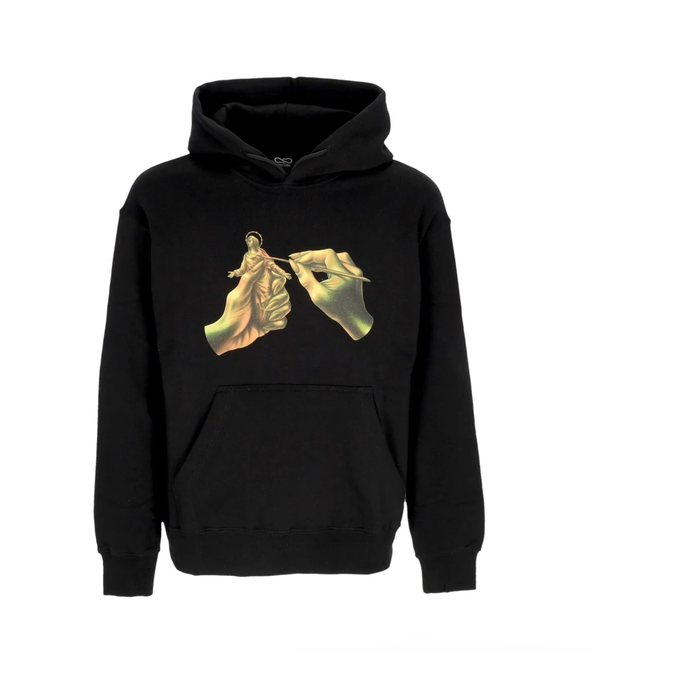 Propaganda Men's Black Hoodie With Kangaroo Pocket - Hoodies - L - Sweatshirts & Hoodies