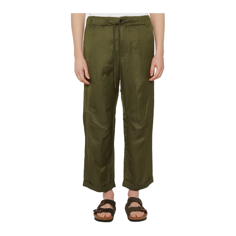Andrea Ya aqov Katoen Linnen Broek Green Heren
