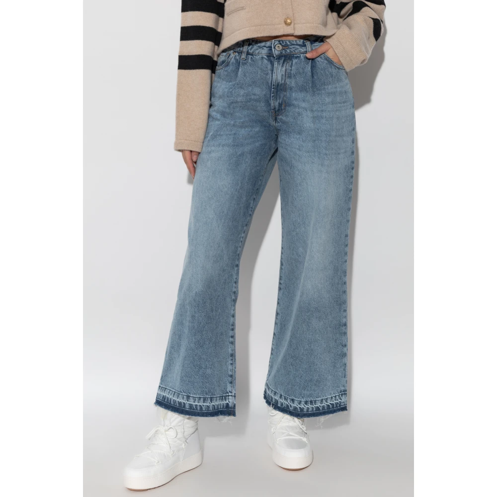 Halfboy Wijde broek Blue Dames