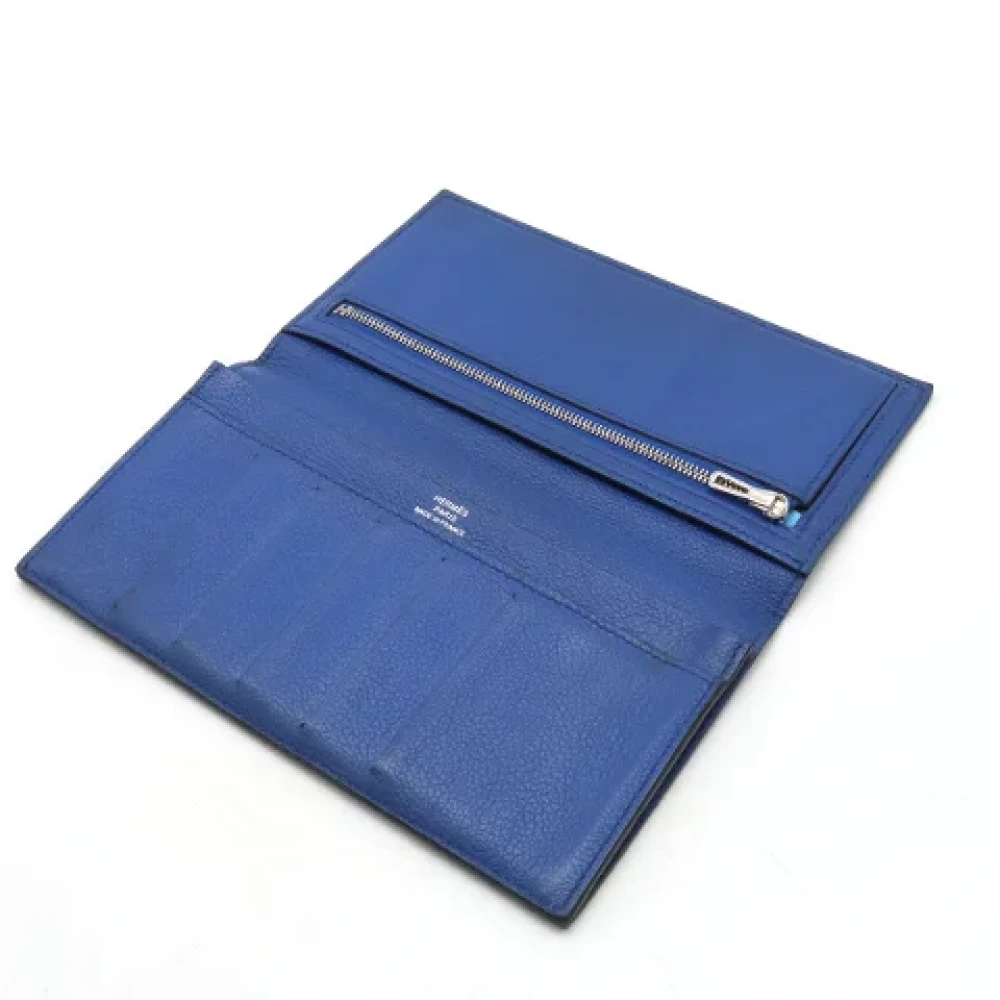 Hermès Vintage Pre-owned Leather wallets Blue Dames