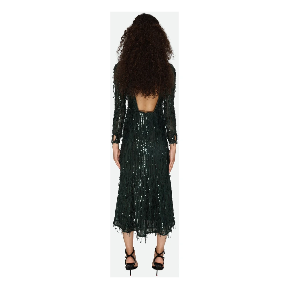Guess Paillet Lange Mouw Jurk Zwart Black Dames