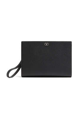 Vlogo Signature Grainy Calfskin Pouch