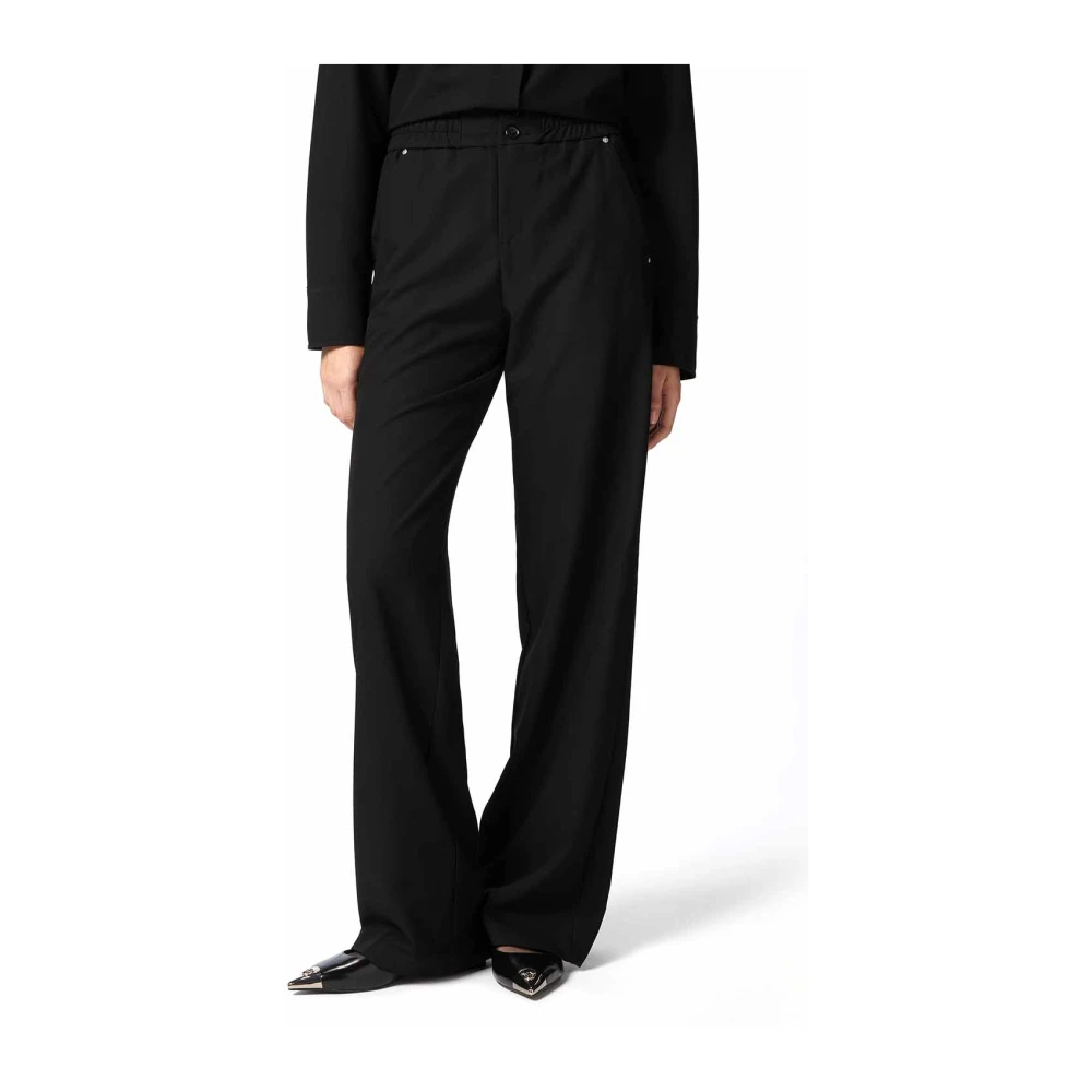 pinko Zwarte broek met hoge taille Black Dames