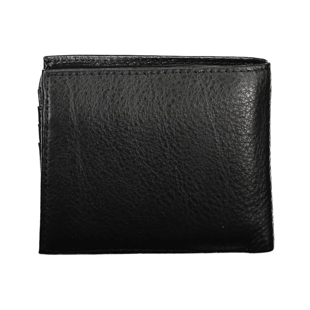 Tommy Hilfiger Elegante zwarte leren portemonnee met voldoende opbergruimte Black Heren