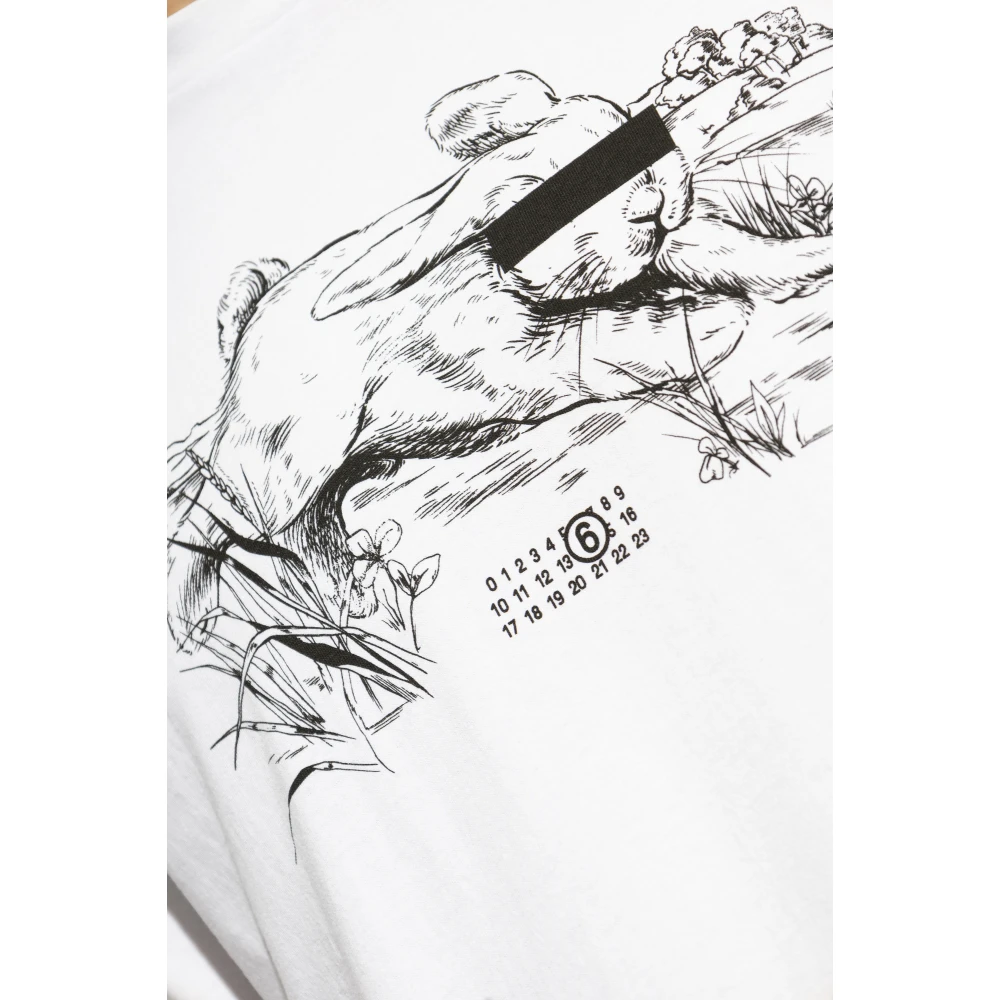 MM6 Maison Margiela Bedrukt T-shirt White Heren