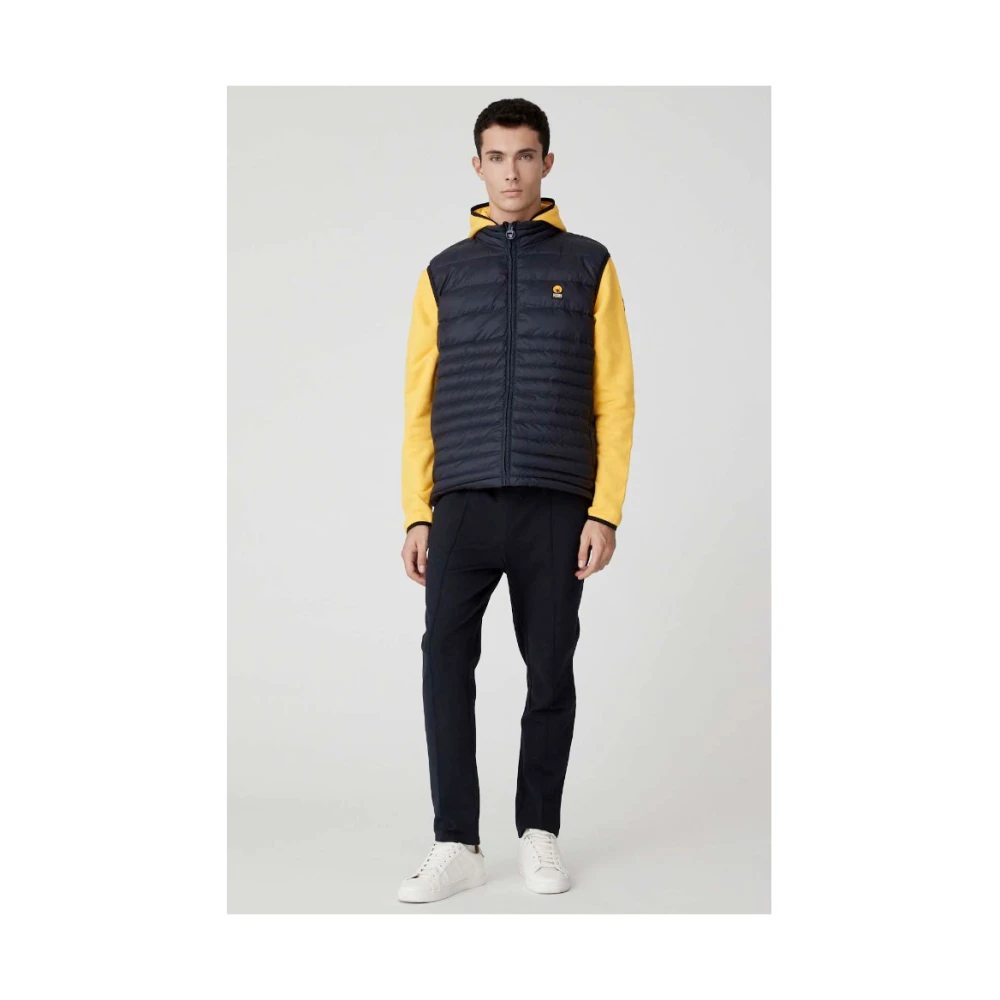 Ciesse Piumini Blauwe Nylonjas met Lycra-details Black Heren