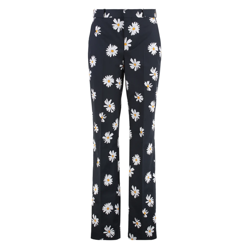 Moschino Women's Black Wide Trousers, S, Cotton Trousers