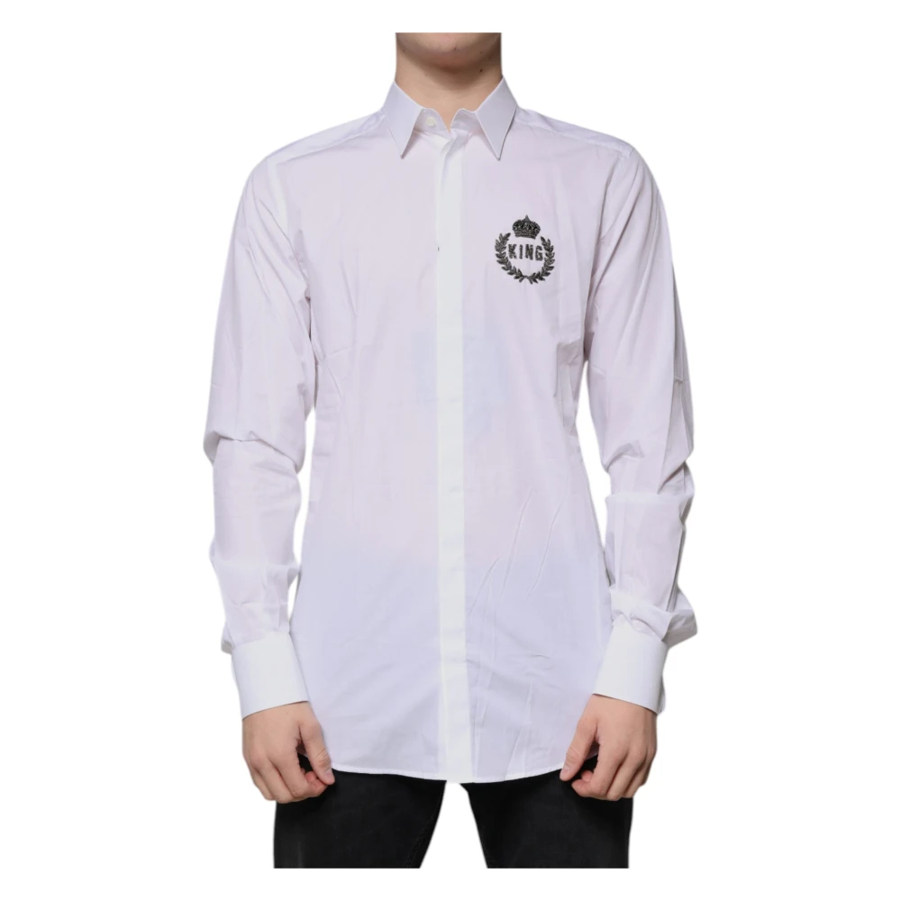 Dolce & Gabbana Men's White Gold Dress Shirt - Casual Shirts - M - Shirts