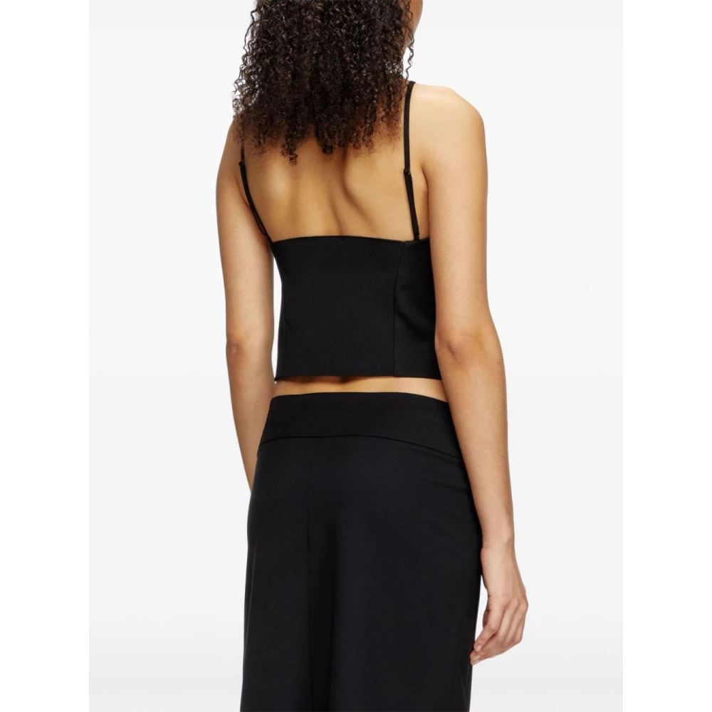 Diesel Zwarte Topwear voor Vrouwen Ss25 Black Dames