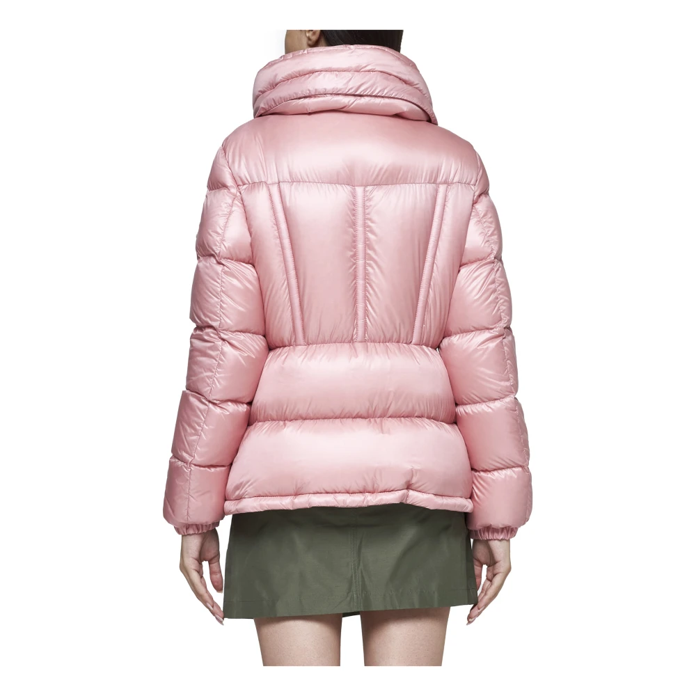 Moncler Douro Roze Gestikte Nylon Donsjas Pink Dames