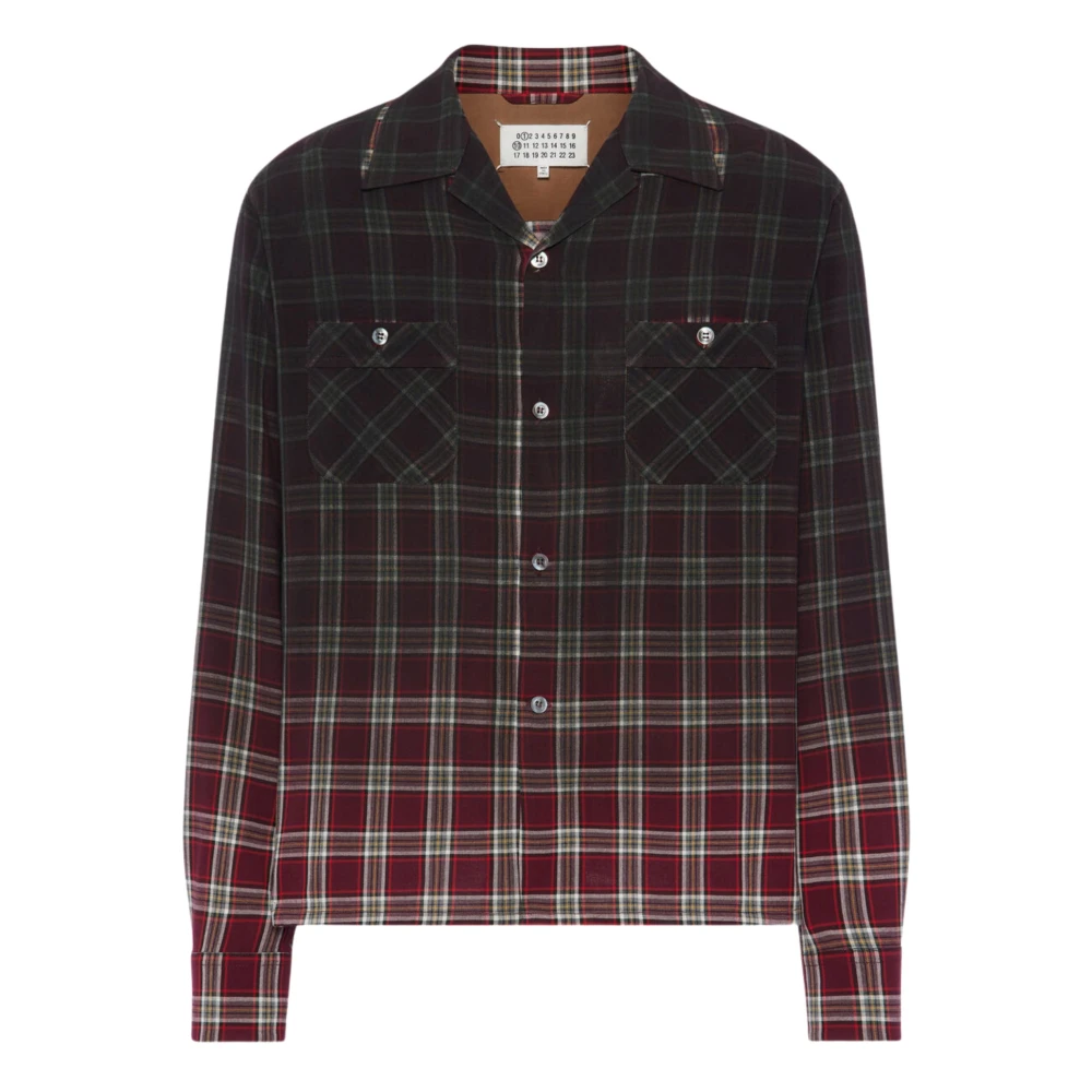 Maison Margiela Men's Multicolor Casual Shirts, L, Checked Shirt With A Faded Effect