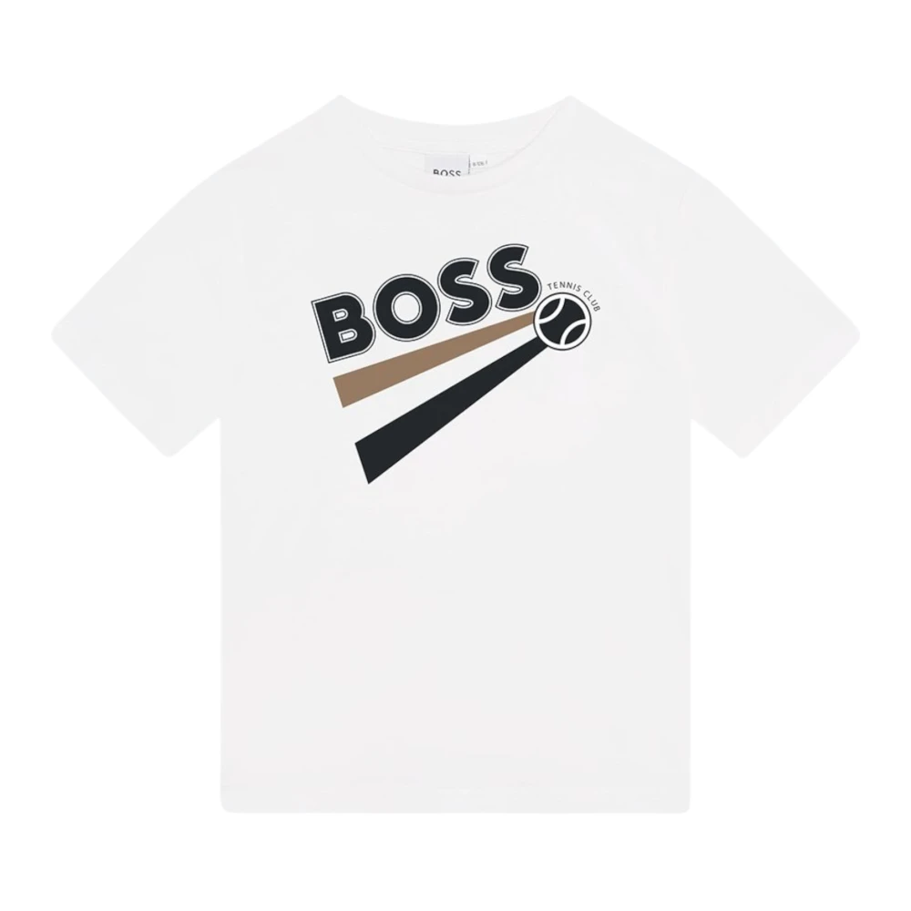 Hugo Boss Bomullstryckt T-shirt med korta ärmar White, Pojke