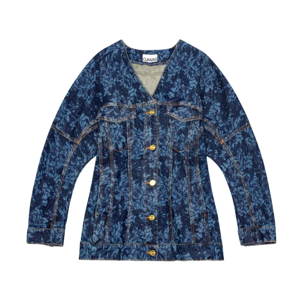 Ganni Stijlvolle Blazer voor Trendy Looks Blue Dames