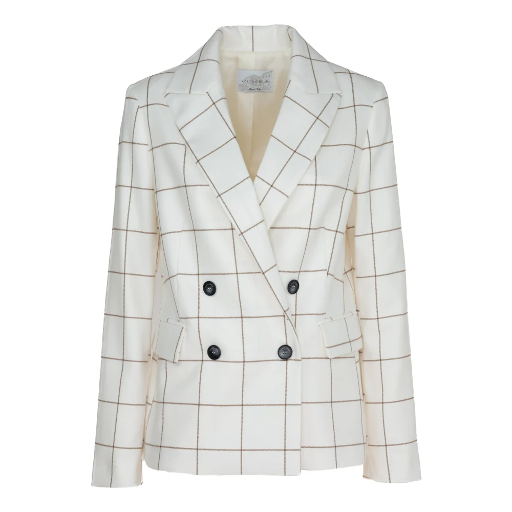 Vicario Cinque Geruite double-breasted blazer White Dames