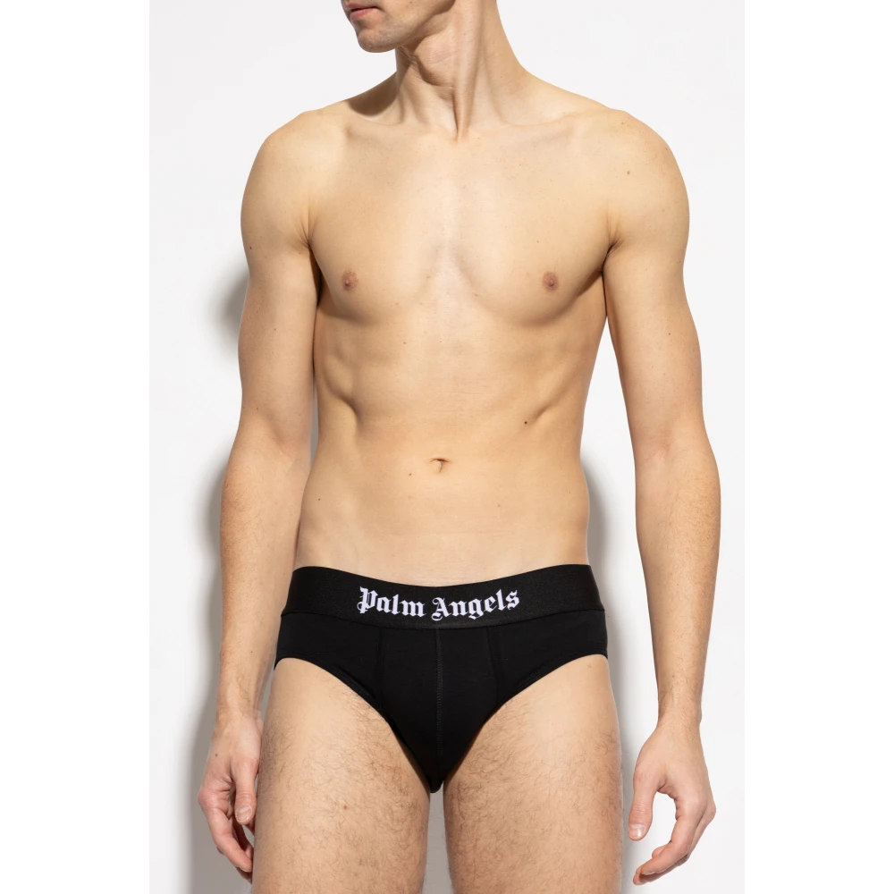 Palm Angels Driepak slips met logo Multicolor Heren