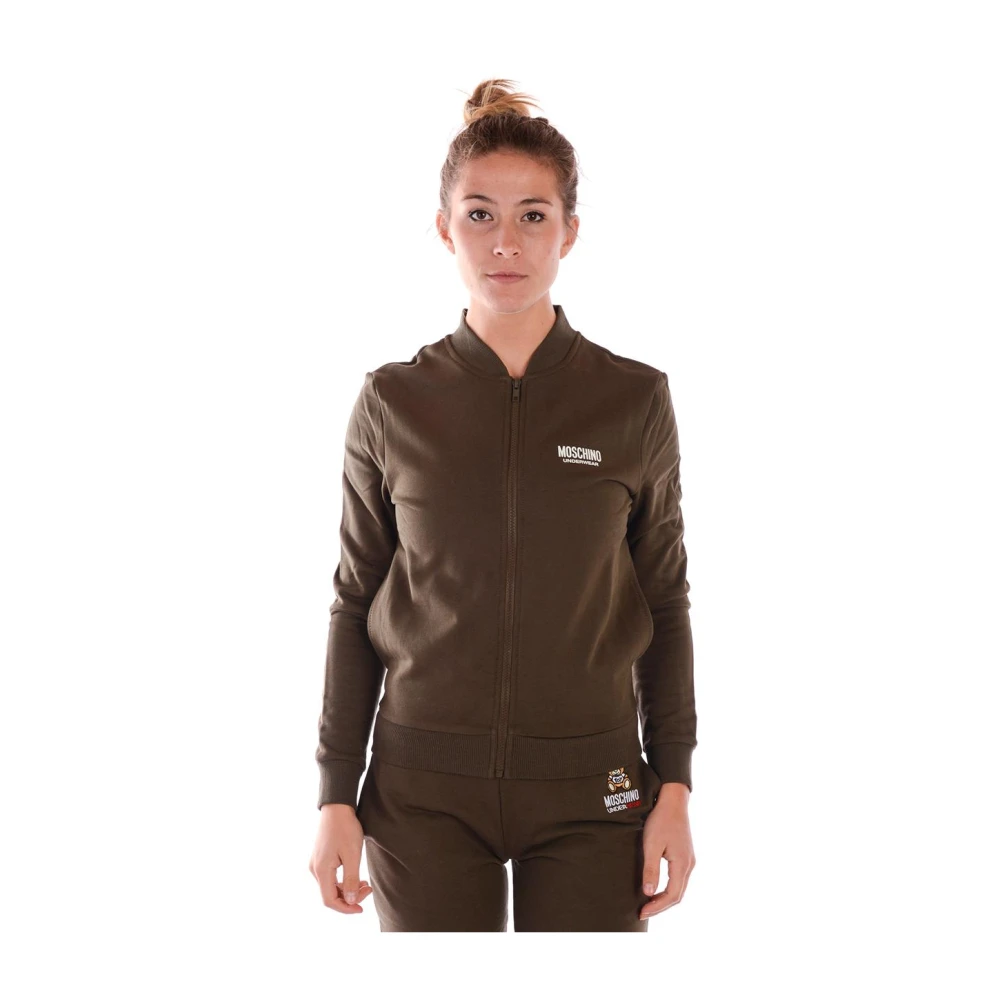 Moschino Women's Green Zip-Throughs - Zip-Throughs - M - Sweatshirts & Hoodies