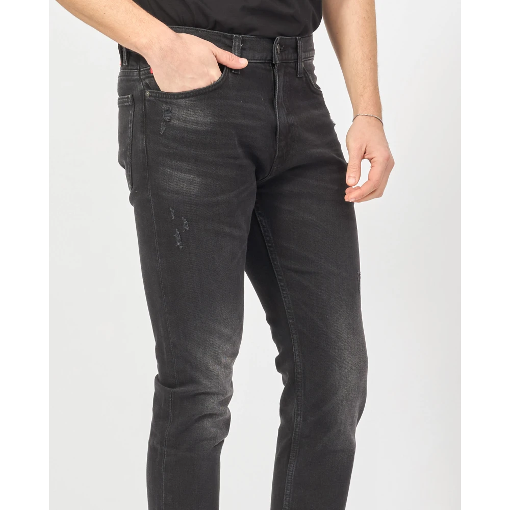 Hugo Boss Zwarte Slim Fit Straight Leg Jeans Black Heren