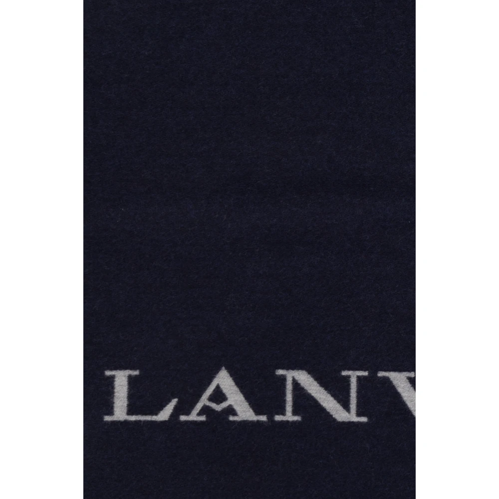 Lanvin Sjaal met logo Blue Dames