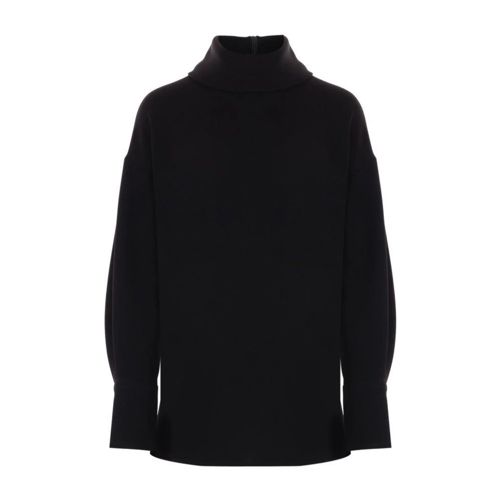 Alberto Biani Zwarte Cowl Neck Top met geknoopte manchetten Black Dames