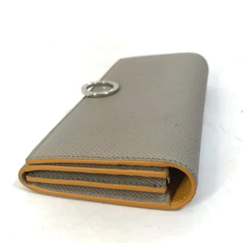 Bvlgari Vintage Pre-owned Leather wallets Gray Dames
