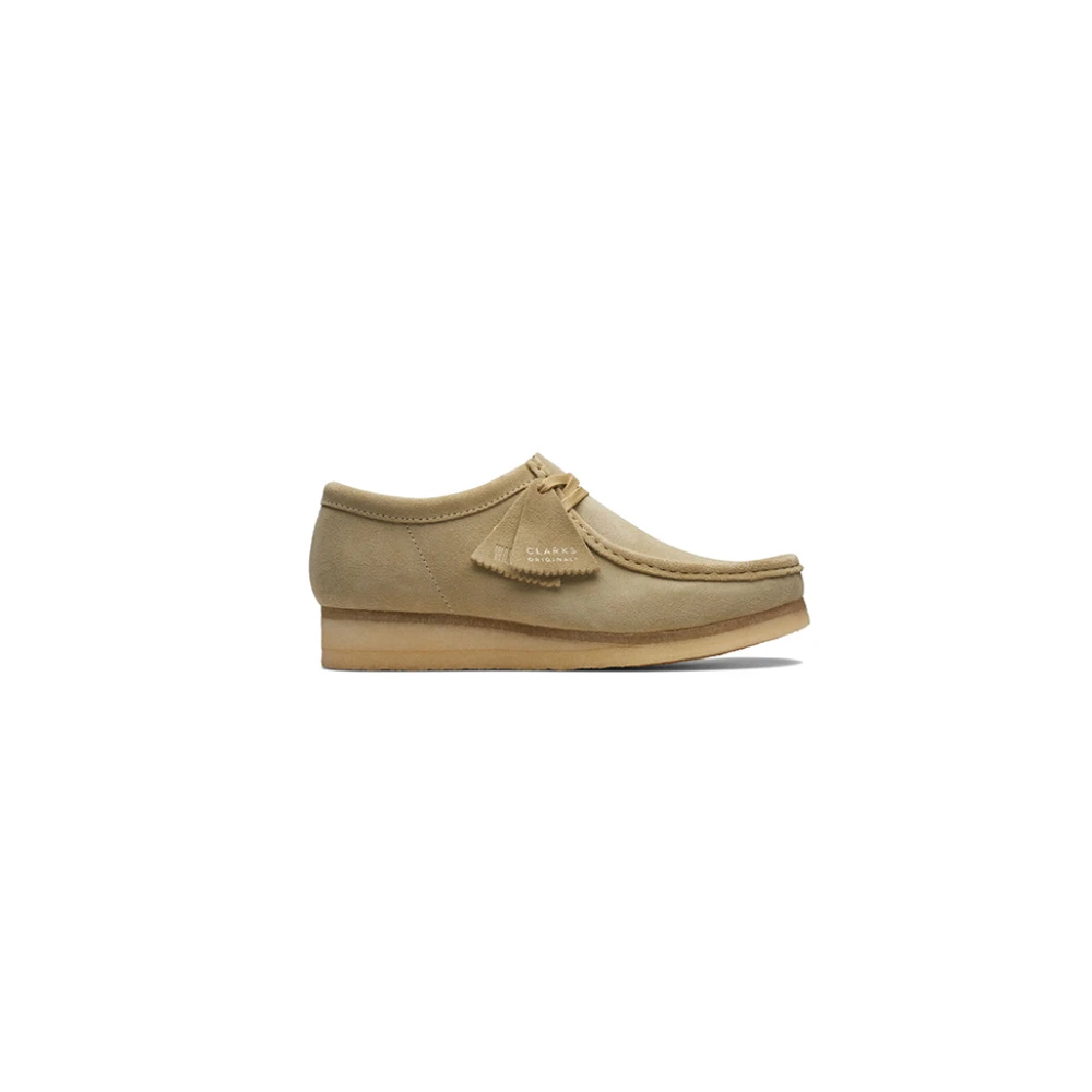 Clarks Wallabee Maple Suede Loafers Beige, Herr