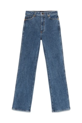 Indigoblå Jeans med Knapp fram