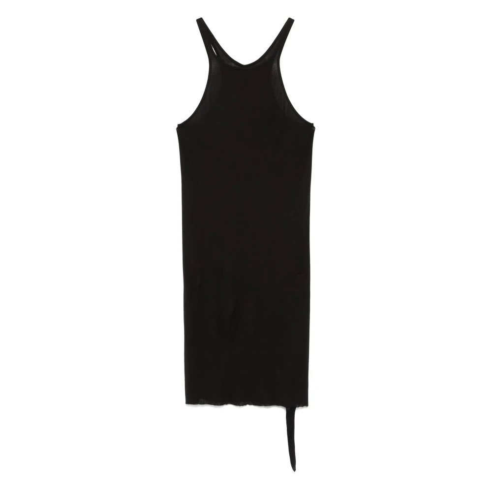 Rick Owens Zwarte Midi Jurk met Racerback Black Dames