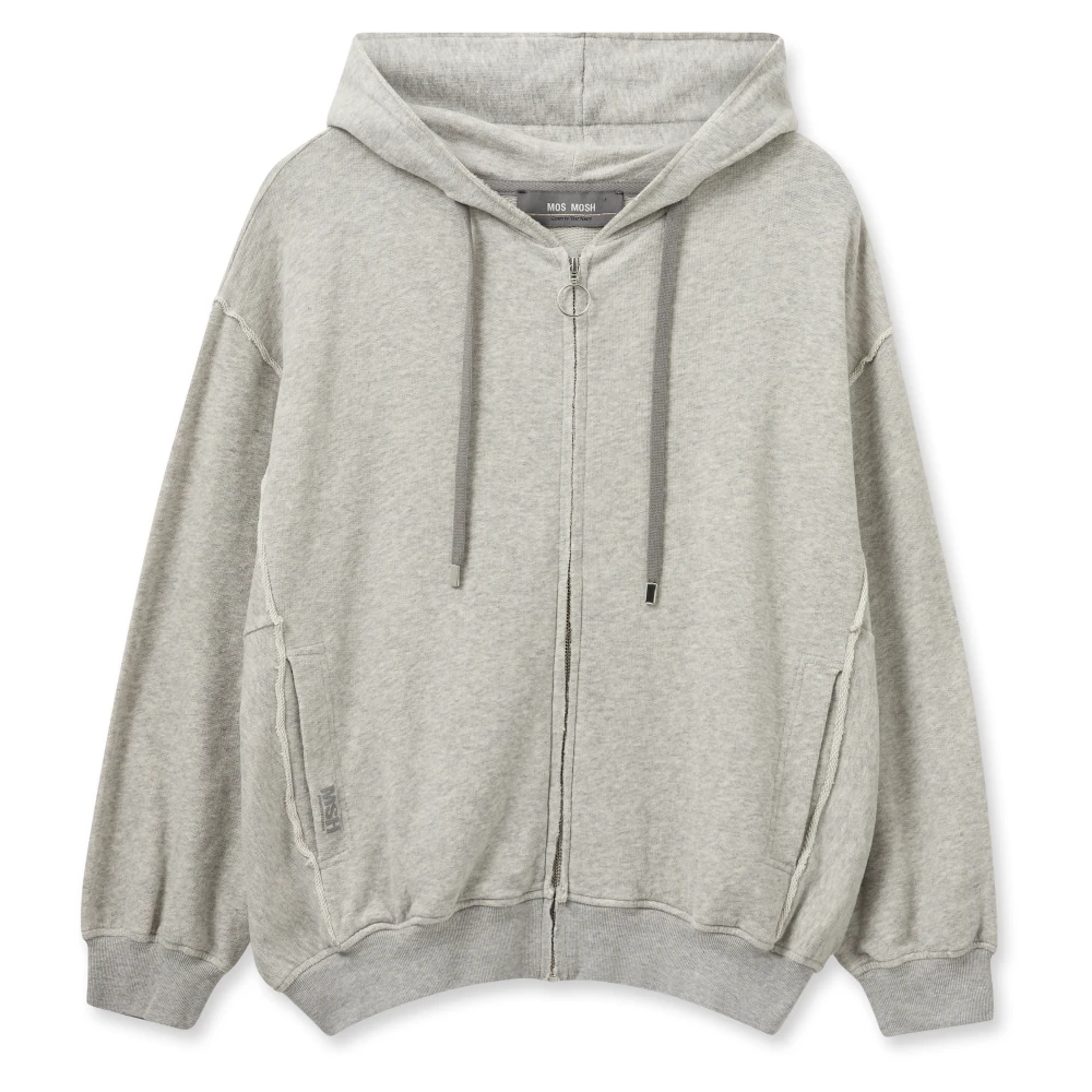 MOS MOSH Vinca Zip Hoodie Sweatshirt Gray Heren