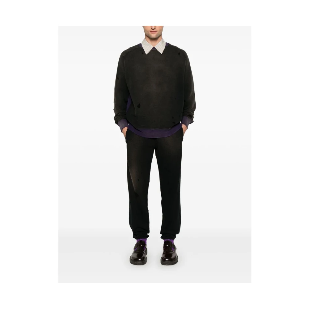 Needles Kleur-Blok Crew Neck Sweater Black Heren