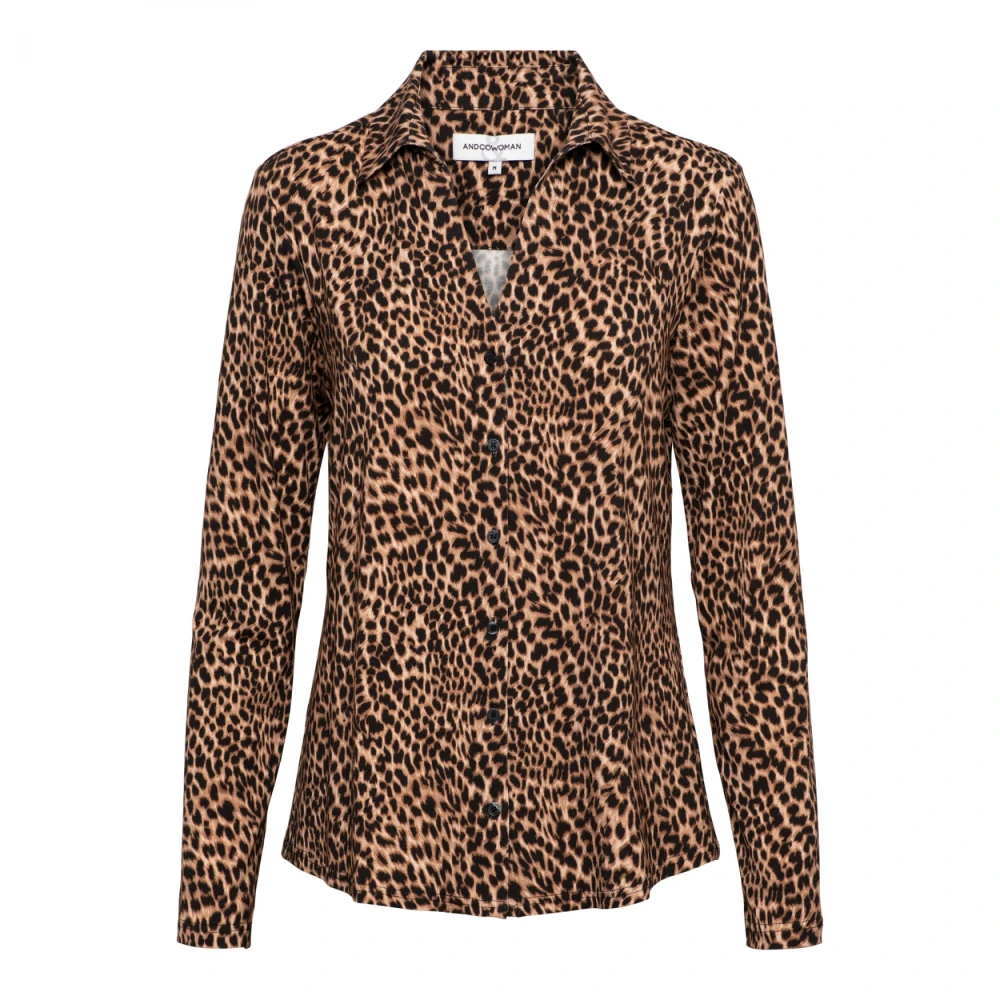 &Co Woman Bloes met lange mouwen en ruches Brown Dames