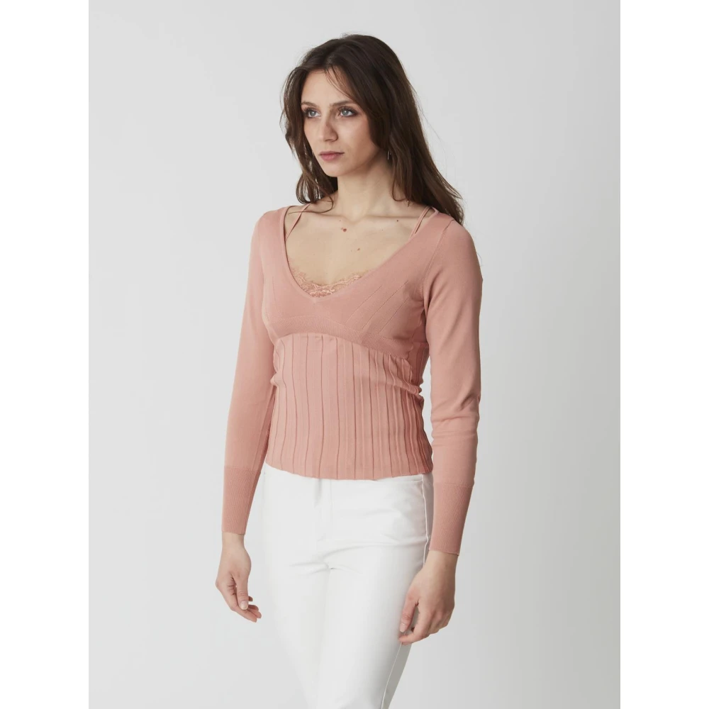 pinko Viscose Beachvolley Shirt Beige Dames