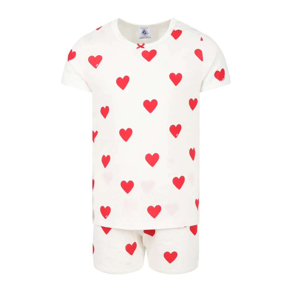 Petit Bateau Vita bomullspyjamas med logomönster White, Unisex