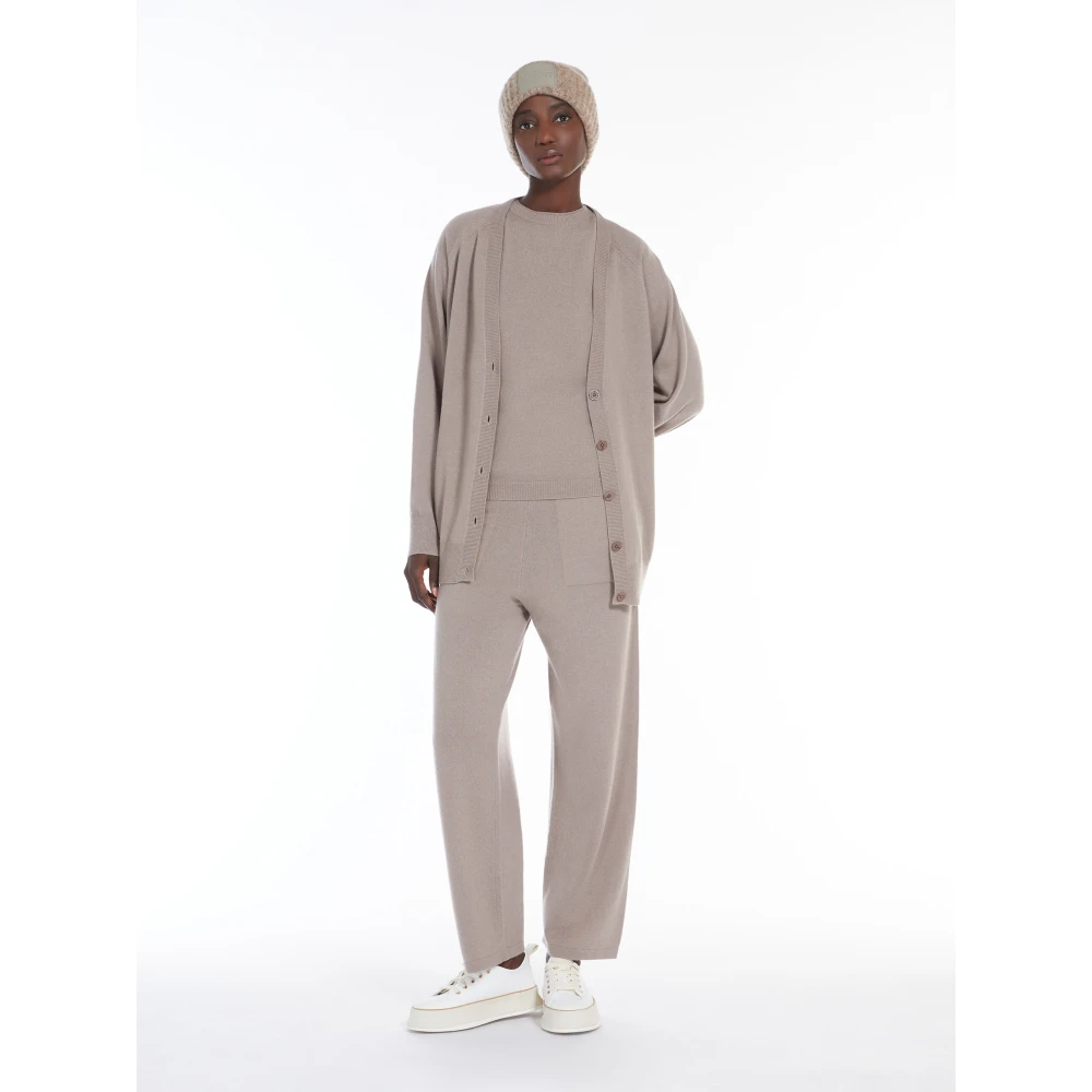 Max Mara Grijze beige wol kasjmier broek Gray Dames