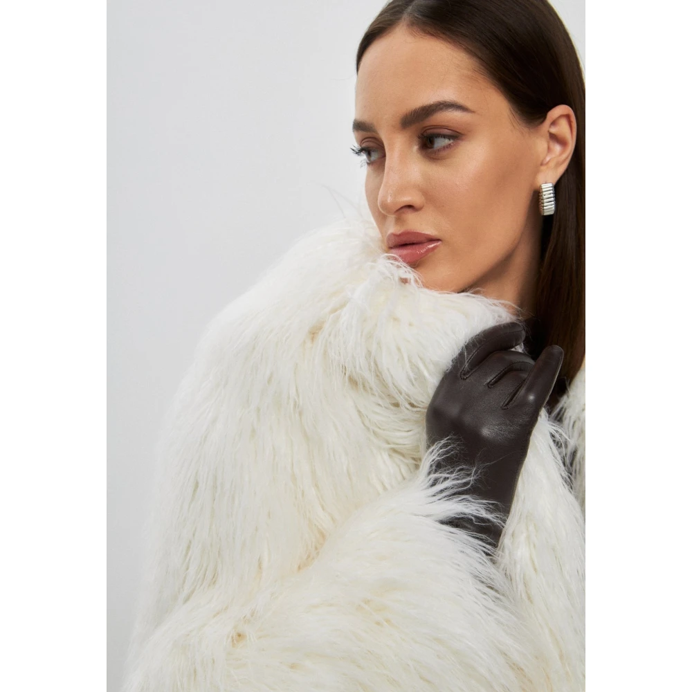 Cesare Gaspari Winter Warme Nep Bontjas Wit White Dames