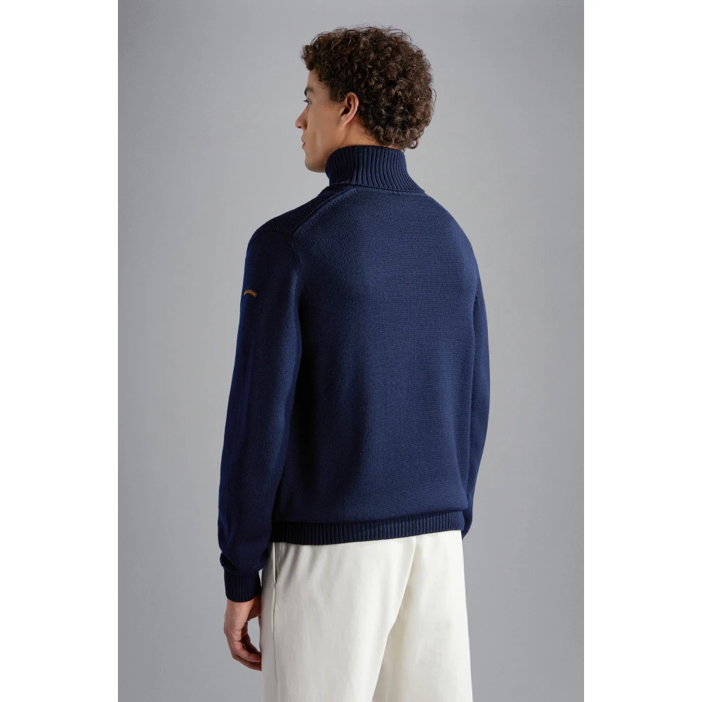 PAUL & SHARK Stijlvolle Roll Neck Sweater Blue Heren