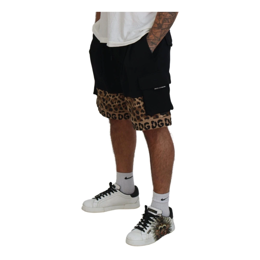 Dolce & Gabbana Leopard Print Casual Shorts Multicolor Heren