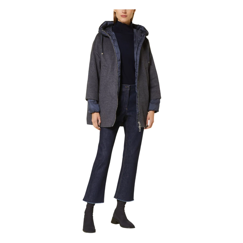 Duno Blauwe Wollen Kimono Jas Blue Dames