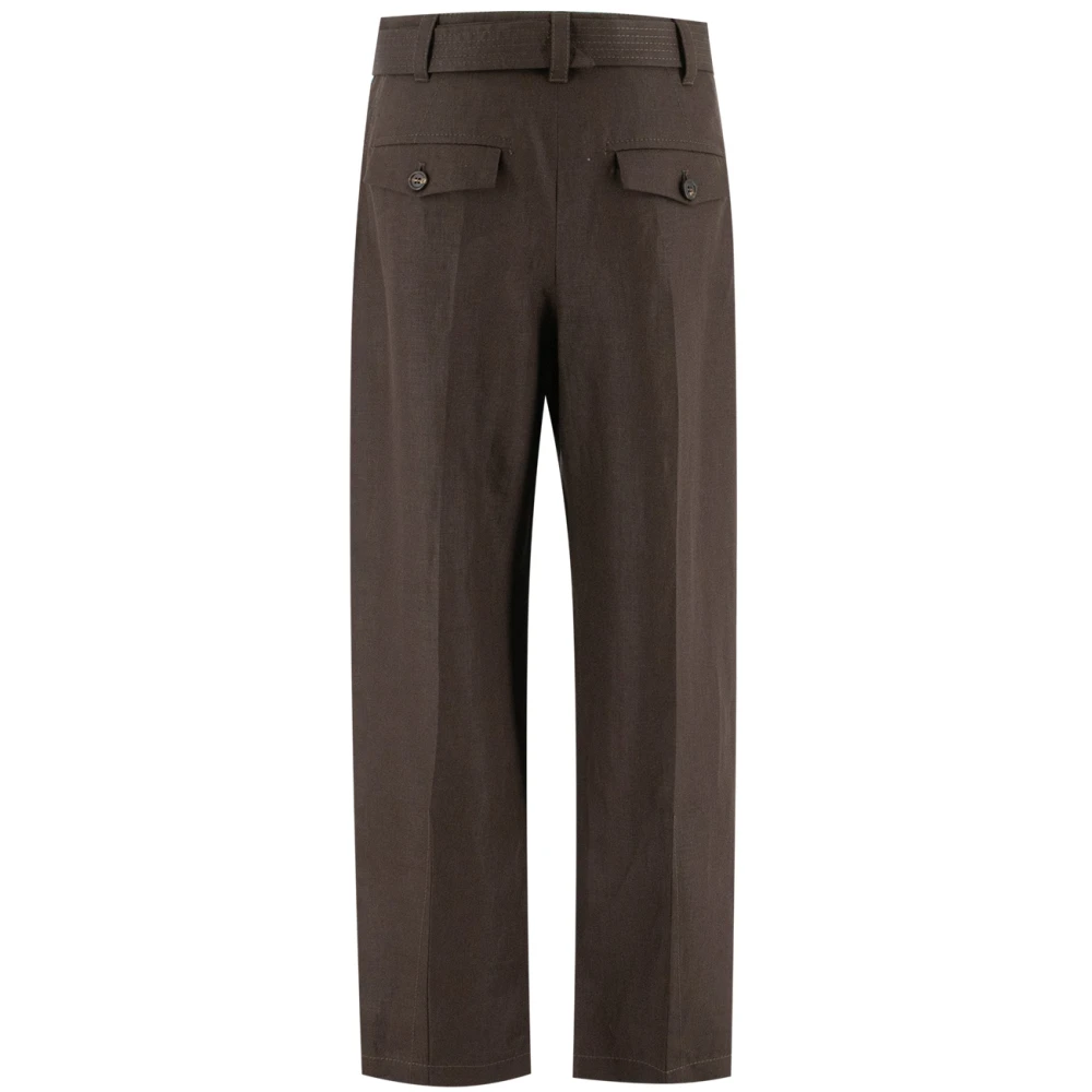 BRUNELLO CUCINELLI Ergonomische Chino-broek van puur linnen Brown Dames