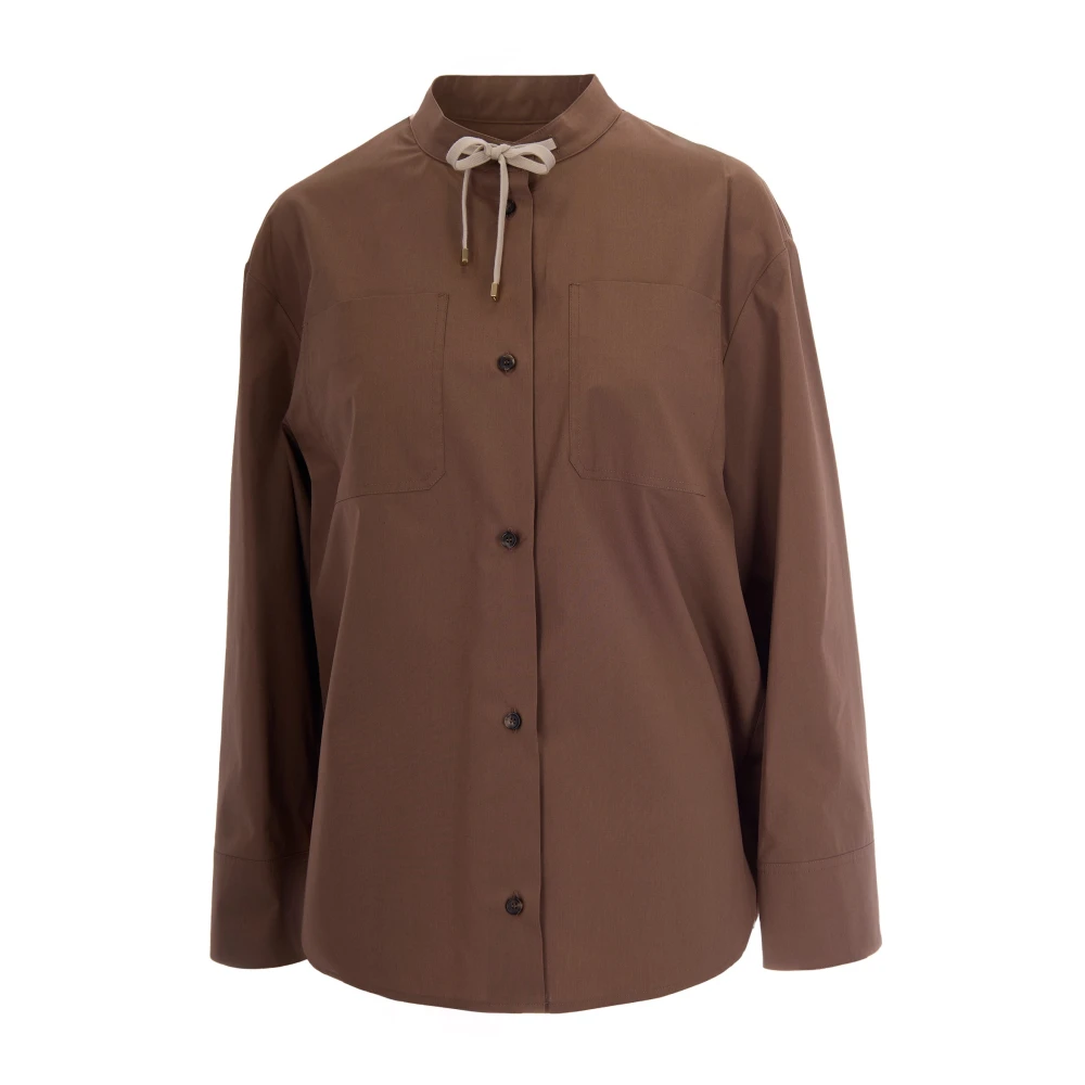 Max Mara Studio Mujer Marrón - Camicia Popeline - Blouses & Shirts - S