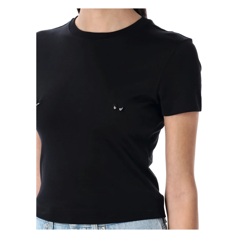 Mugler Piercing T-shirt voor een trendy look Black Dames