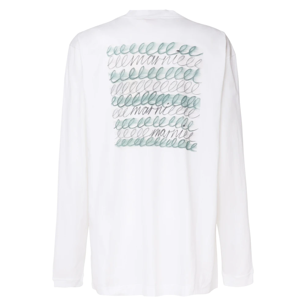 Marni Katoenen trui met kalligrafische print White Heren