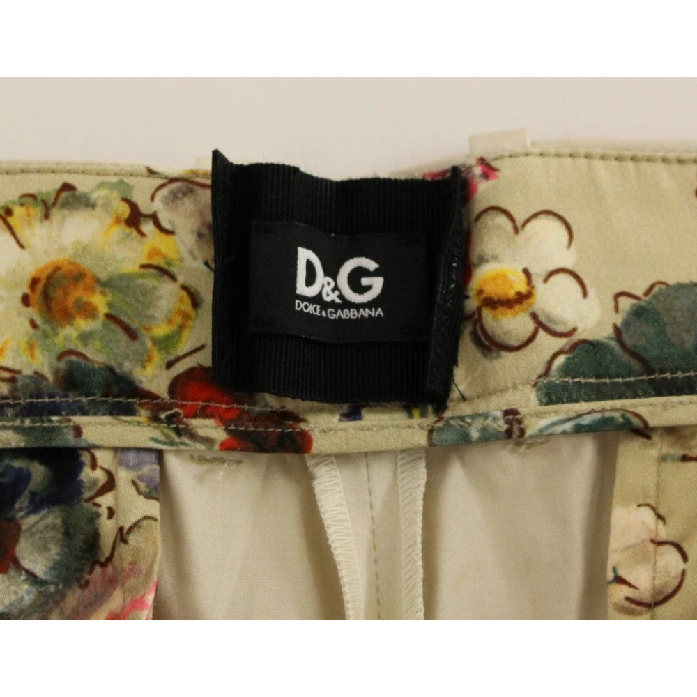 Dolce & Gabbana Elegante Beige Regular Fit Broek Beige Dames