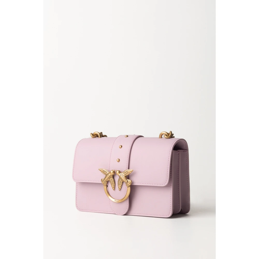pinko Italiaanse Stijl Leren Schoudertas Pink Dames