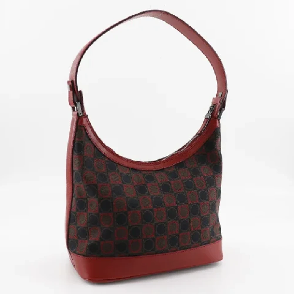 Salvatore Ferragamo Pre-owned Canvas shoulder-bags Red Dames