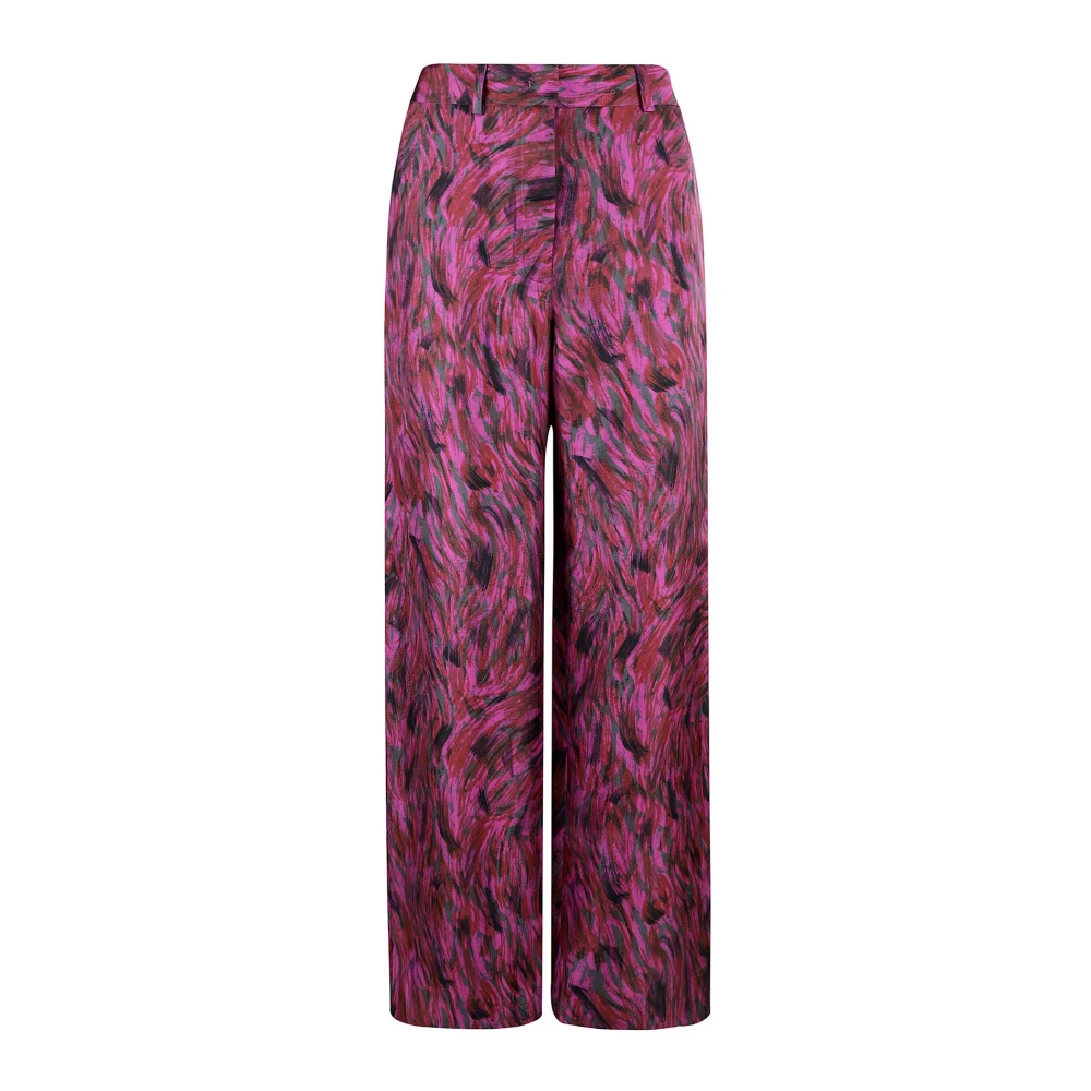 Lanvin Gedrukte Nepbont Wijde Pijp Broek Multicolor Dames