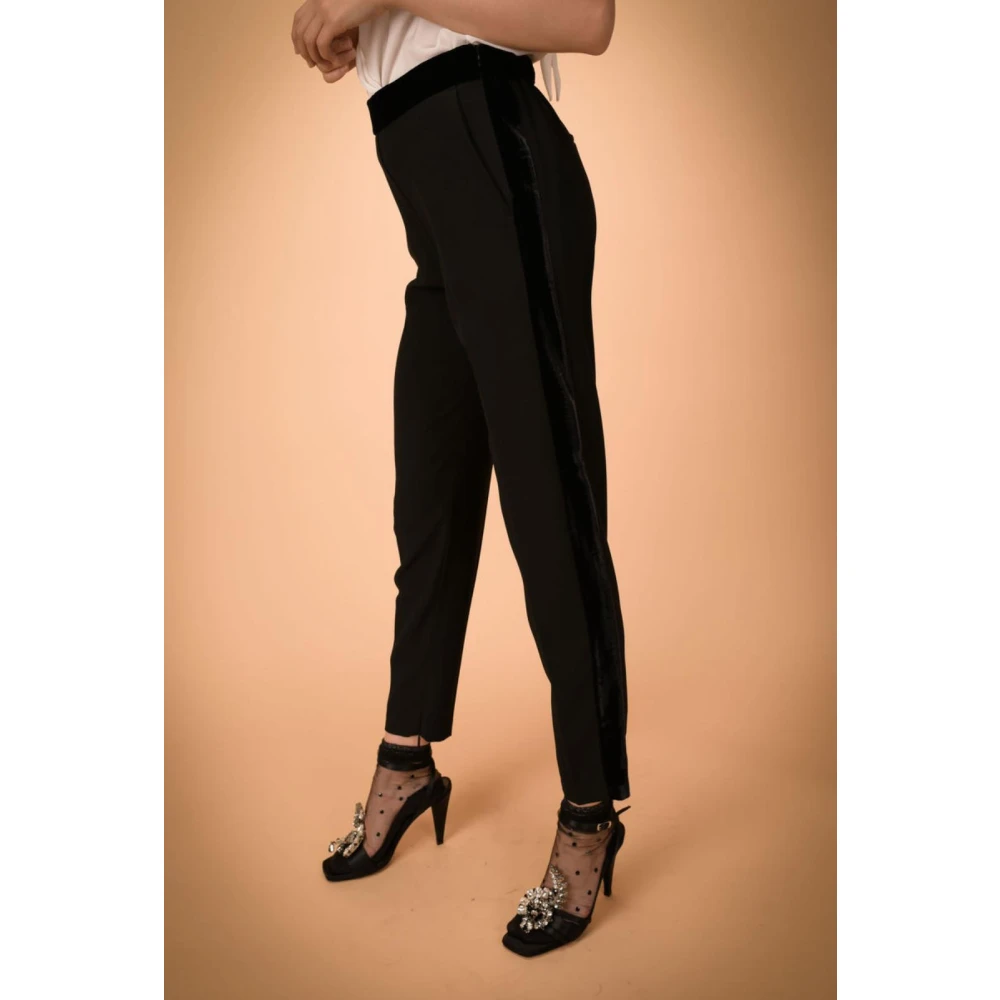 pinko Crepe Broek Black Dames