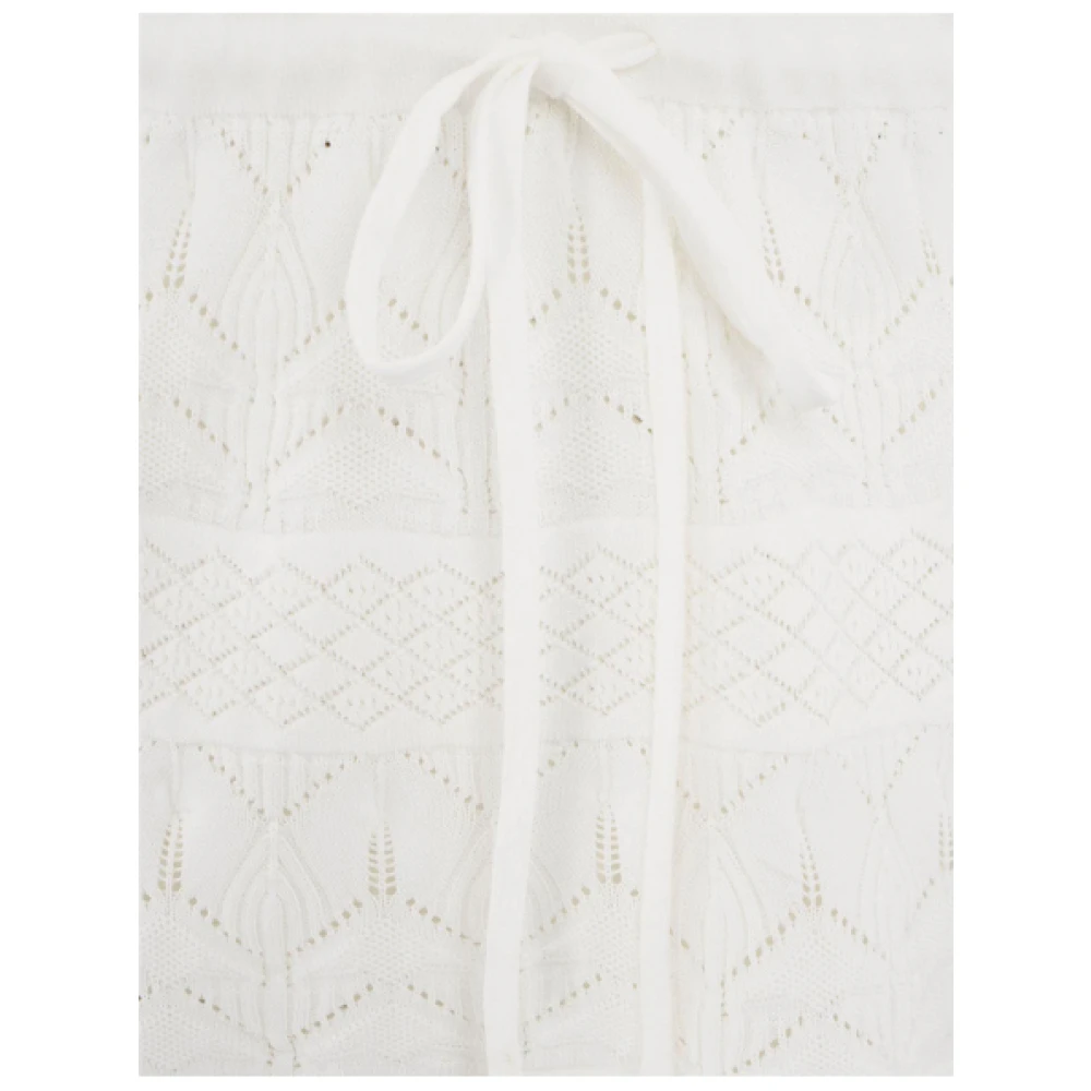 Twinset Korte Kanten Jurk met Franjes White Dames